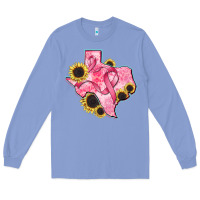 Colony Blue texas map breast cancer Long Sleeve Tee - CowGirlArtShop