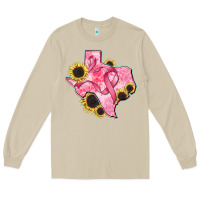 Mushroom texas map breast cancer Long Sleeve Tee - CowGirlArtShop