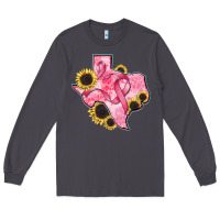 Smoke texas map breast cancer Long Sleeve Tee - CowGirlArtShop