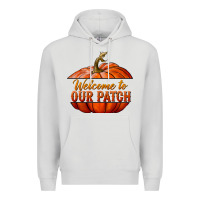Dove Grey welcome to our patch Premium Hoodie - BundleAndBundleShop