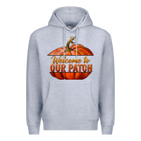 Heather Grey welcome to our patch Premium Hoodie - BundleAndBundleShop