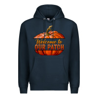 Navy welcome to our patch Premium Hoodie - BundleAndBundleShop