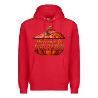 Red welcome to our patch Premium Hoodie - BundleAndBundleShop