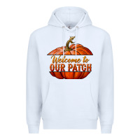 White welcome to our patch Premium Hoodie - BundleAndBundleShop