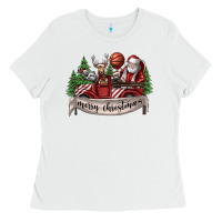 White Merry Christmas Ladies Tee - SublimationCraftShop