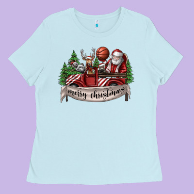 Merry Christmas Ladies Tee Designed By Sublimationcraftshop