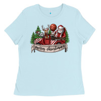 Baby Blue Merry Christmas Ladies Tee - SublimationCraftShop