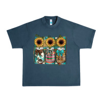 Midnight Navy mason jar, sunflower Urban Heavy Tee - JahusDesignShop