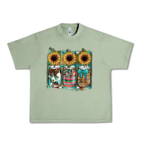 Oil Green mason jar, sunflower Urban Heavy Tee - JahusDesignShop