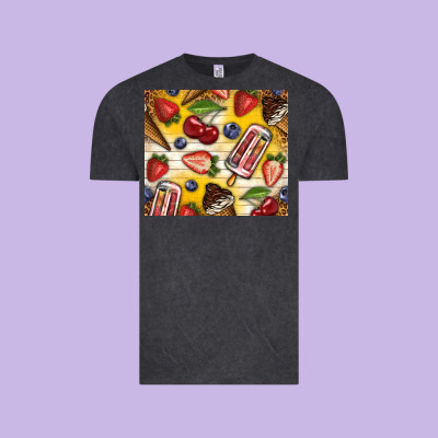 Summer Ice Cream With Fruits Vintage Tee Designed By Tumblerdesignbyshophia