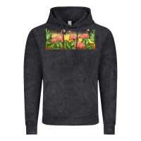 Vintage Black flamingos with sunset Vintage Hoodie - TumblerDesignByShophia