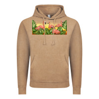 Vintage Coffee flamingos with sunset Vintage Hoodie - TumblerDesignByShophia