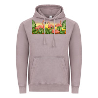 Vintage Zinc flamingos with sunset Vintage Hoodie - TumblerDesignByShophia