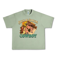 Oil Green Bring me flowers cowboy Urban Heavy Tee - HowdyJamesFarm