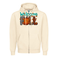 Sandshell Welcome Fall Zipper Hoodie - CowhideDigitalArt