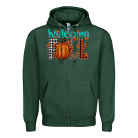 Sports Green Welcome Fall Zipper Hoodie - CowhideDigitalArt