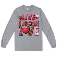 Heather Grey Live laugh love Valentine's Day Long Sleeve Tee - HowdyJamesFarm