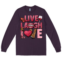 Plum Live laugh love Valentine's Day Long Sleeve Tee - HowdyJamesFarm