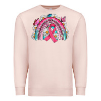 Pale Pink Breast Cancer Rainbow Premium Sweatshirt - Artiststas
