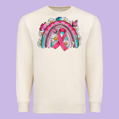 Breast Cancer Rainbow Premium Sweatshirt Designed By Artiststas