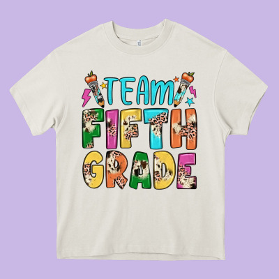 Team Fifth Grade Heavy Core Tee Designed By Jahusdesignshop