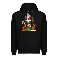 Black Christmas Santa Claus Coffee Cup Premium Hoodie - FaDigitalArtStudio