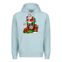 Blue Mist Christmas Santa Claus Coffee Cup Premium Hoodie - FaDigitalArtStudio