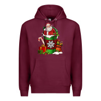 Burgundy Christmas Santa Claus Coffee Cup Premium Hoodie - FaDigitalArtStudio