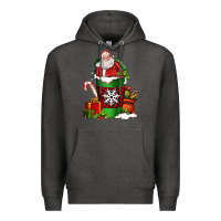 Charcoal Heather Christmas Santa Claus Coffee Cup Premium Hoodie - FaDigitalArtStudio