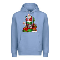 Colony Blue Christmas Santa Claus Coffee Cup Premium Hoodie - FaDigitalArtStudio