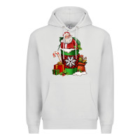 Dove Grey Christmas Santa Claus Coffee Cup Premium Hoodie - FaDigitalArtStudio