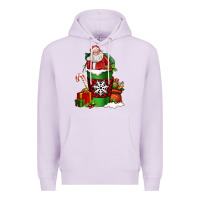 Lilac Christmas Santa Claus Coffee Cup Premium Hoodie - FaDigitalArtStudio