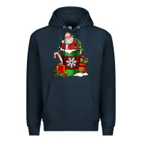 Navy Christmas Santa Claus Coffee Cup Premium Hoodie - FaDigitalArtStudio