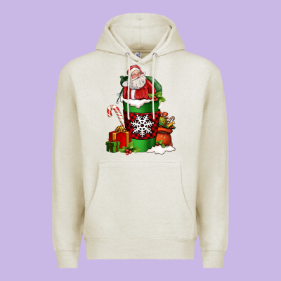 Christmas Santa Claus Coffee Cup Premium Hoodie Designed By Fadigitalartstudio