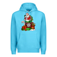Ocean Blue Christmas Santa Claus Coffee Cup Premium Hoodie - FaDigitalArtStudio