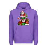 Purple Christmas Santa Claus Coffee Cup Premium Hoodie - FaDigitalArtStudio