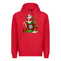 Red Christmas Santa Claus Coffee Cup Premium Hoodie - FaDigitalArtStudio