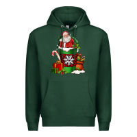 Sports Green Christmas Santa Claus Coffee Cup Premium Hoodie - FaDigitalArtStudio