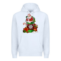 White Christmas Santa Claus Coffee Cup Premium Hoodie - FaDigitalArtStudio