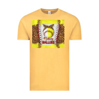 Vintage Mustard raising ballers with baseball and softball leopard tumbler tbs Vintage Tee - TumblerDesignByShophia