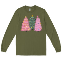 Army Green christmas trees Long Sleeve Tee - CowGirlArtShop
