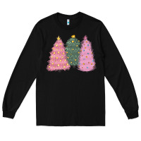 Black christmas trees Long Sleeve Tee - CowGirlArtShop