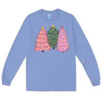 Colony Blue christmas trees Long Sleeve Tee - CowGirlArtShop