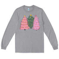 Heather Grey christmas trees Long Sleeve Tee - CowGirlArtShop