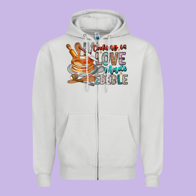Cooking Is Love Made Edible Zipper Hoodie Designed By Cowhidedigitalart