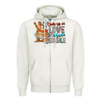 Oatmeal Heather cooking is love made edible Zipper Hoodie - CowhideDigitalArt