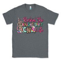 Charcoal Heather rockin the night shift cna life Classic Tee - RanaPortraitStore