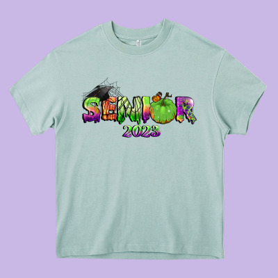 Senior 2023 Halloween Heavy Core Tee Designed By Bundleandbundleshop