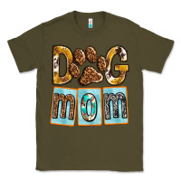 Army Green Dog Mom with Paw Classic Tee - texasbilliewilder