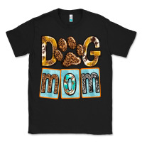 Black Dog Mom with Paw Classic Tee - texasbilliewilder